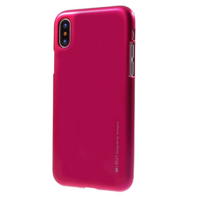 Goospery - Handy Hülle für iPhone XS / X - TPU Soft Case - i Jelly Metal Series - rosa
