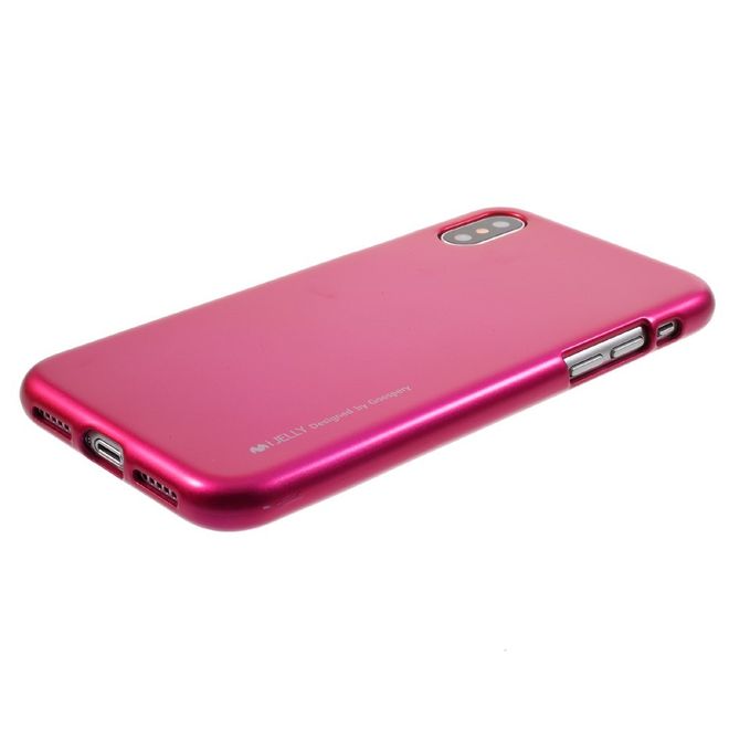 Goospery - Handy Hülle für iPhone XS / X - TPU Soft Case - i Jelly Metal Series - rosa