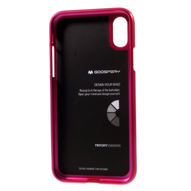 Goospery - Handy Hülle für iPhone XS / X - TPU Soft Case - i Jelly Metal Series - rosa