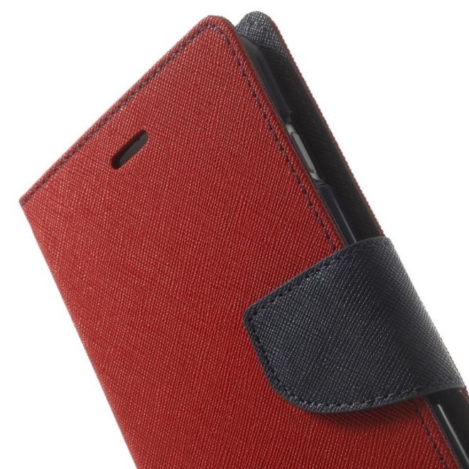 Goospery - Samsung Galaxy J5 (2017) Hülle - Handy Bookcover - Fancy Diary Series - rot/navy