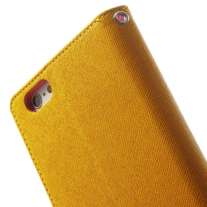 Goospery - Samsung Galaxy J7 (2017) Hülle - Handy Bookcover - Fancy Diary Series - gelb/pink