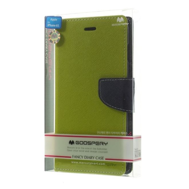 Goospery - Samsung Galaxy J7 (2017) Hülle - Handy Bookcover - Fancy Diary Series - lime/navy