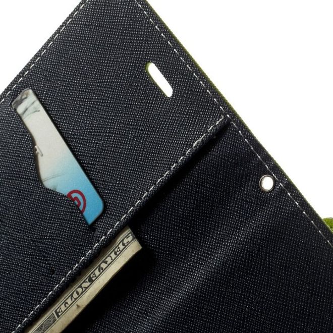 Goospery - Samsung Galaxy J7 (2017) Hülle - Handy Bookcover - Fancy Diary Series - lime/navy