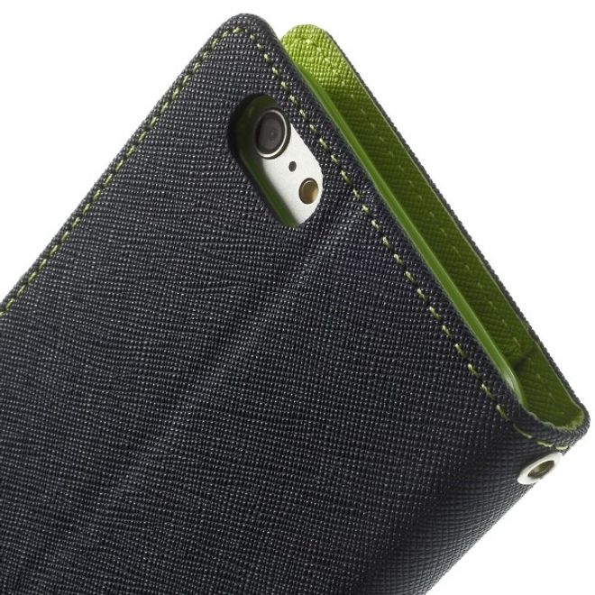 Goospery - Samsung Galaxy J7 (2017) Hülle - Handy Bookcover - Fancy Diary Series - navy/lime