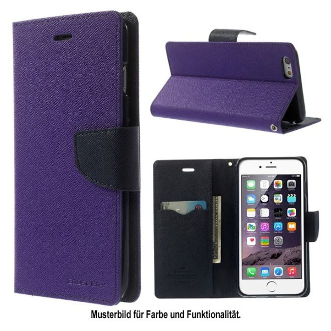 Goospery - Samsung Galaxy J7 (2017) Hülle - Handy Bookcover - Fancy Diary Series - purpur/navy