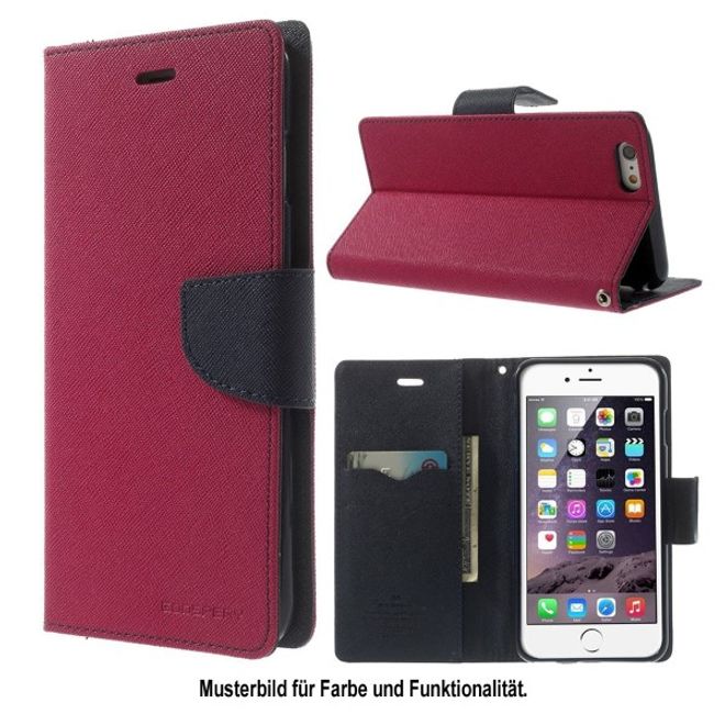 Goospery - Samsung Galaxy J7 (2017) Hülle - Handy Bookcover - Fancy Diary Series - pink/navy