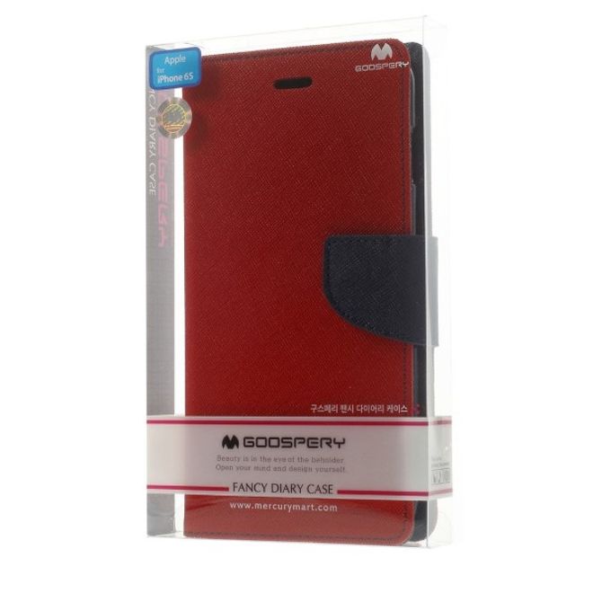 Goospery - Samsung Galaxy J7 (2017) Hülle - Handy Bookcover - Fancy Diary Series - rot/navy