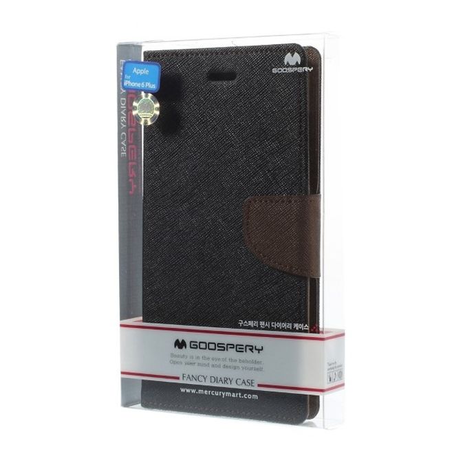 Goospery - Samsung Galaxy J7 (2017) Hülle - Handy Bookcover - Fancy Diary Series - schwarz/braun