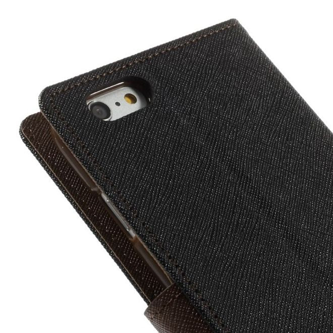 Goospery - Samsung Galaxy J7 (2017) Hülle - Handy Bookcover - Fancy Diary Series - schwarz/braun