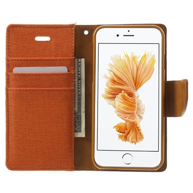 Goospery - Handyhülle für LG K10 (2017) - Bookcover - Canvas Diary Series - orange/camel