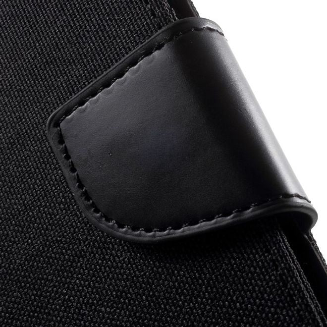 Goospery - Handyhülle für LG K10 (2017) - Bookcover - Canvas Diary Series - schwarz