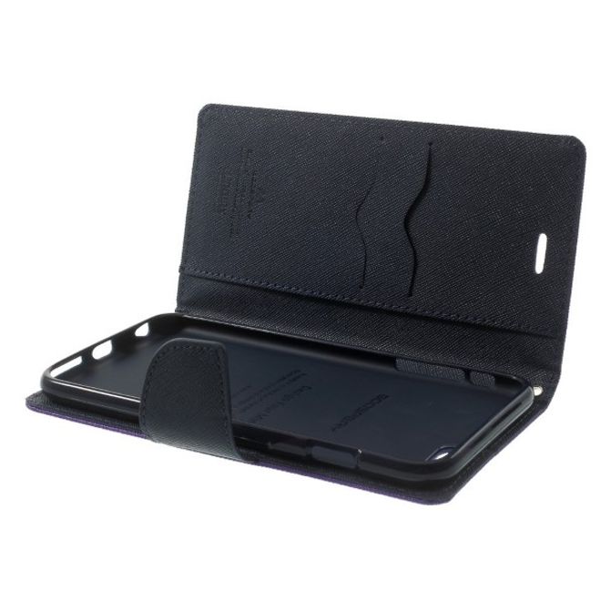 Goospery - Xiaomi Mi6 Hülle - Handy Bookcover - Fancy Diary Series - purpur/navy