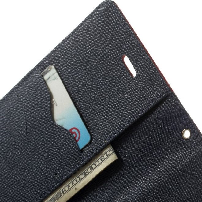 Goospery - Xiaomi Mi6 Hülle - Handy Bookcover - Fancy Diary Series - rot/navy