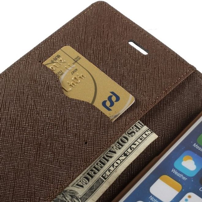 Goospery - Xiaomi Mi6 Hülle - Handy Bookcover - Fancy Diary Series - schwarz/braun