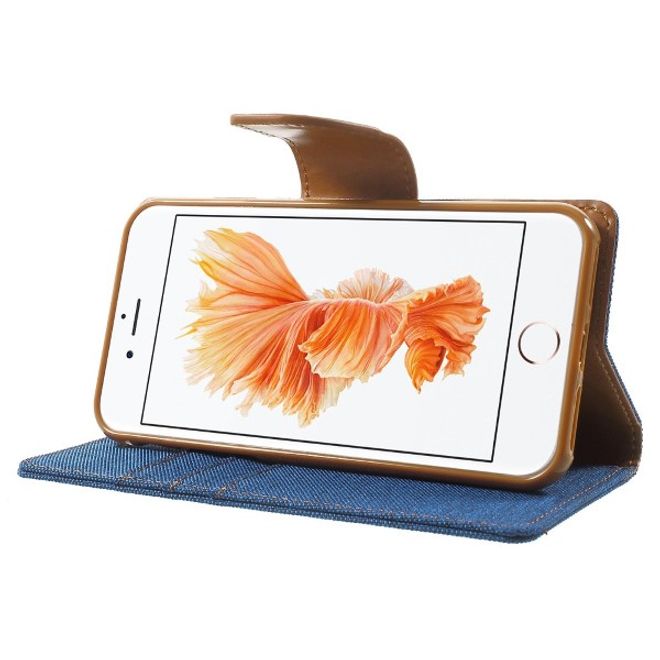 Goospery - Handyhülle für Xiaomi Mi6 - Bookcover - Canvas Diary Series - blau/camel