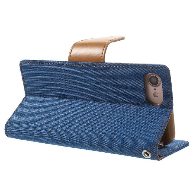 Goospery - Handyhülle für Xiaomi Mi6 - Bookcover - Canvas Diary Series - blau/camel