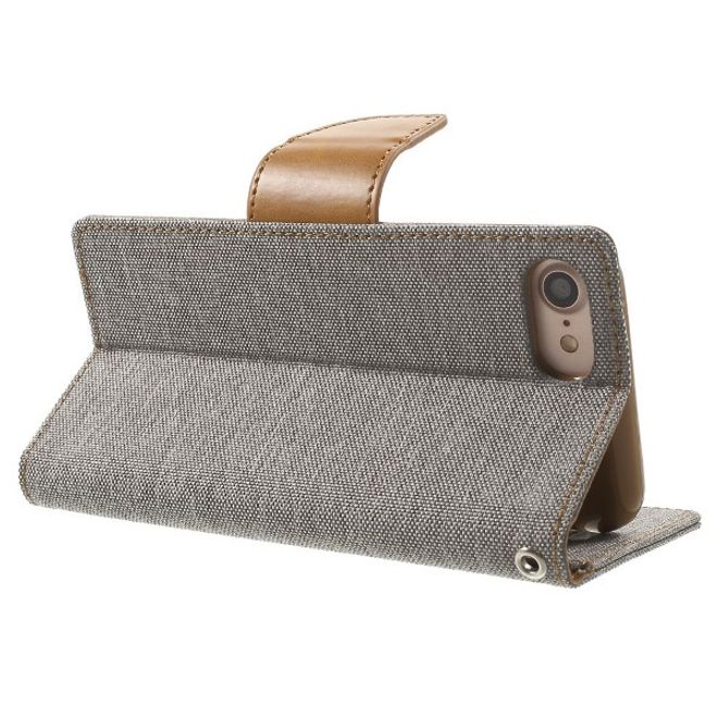 Goospery - Handyhülle für Xiaomi Mi6 - Bookcover - Canvas Diary Series - grau/camel