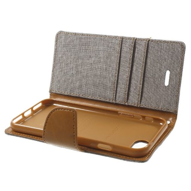 Goospery - Handyhülle für Xiaomi Mi6 - Bookcover - Canvas Diary Series - grau/camel