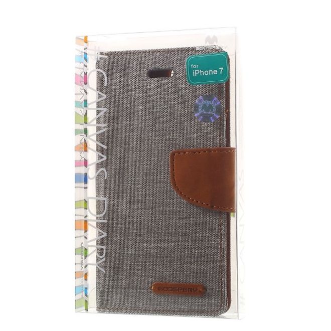 Goospery - Handyhülle für Xiaomi Mi6 - Bookcover - Canvas Diary Series - grau/camel