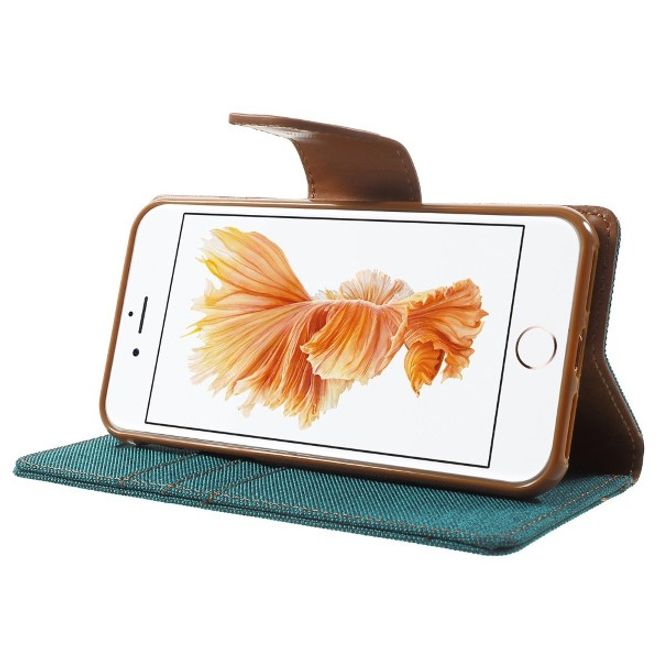 Goospery - Handyhülle für Xiaomi Mi6 - Bookcover - Canvas Diary Series - grün/camel