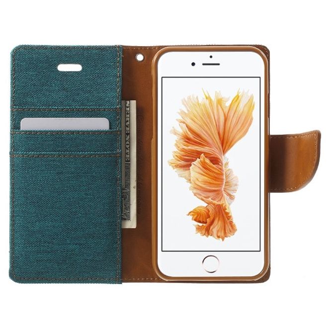Goospery - Handyhülle für Xiaomi Mi6 - Bookcover - Canvas Diary Series - grün/camel