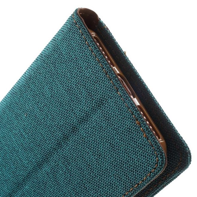 Goospery - Handyhülle für Xiaomi Mi6 - Bookcover - Canvas Diary Series - grün/camel