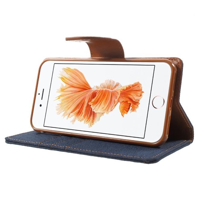 Goospery - Handyhülle für Xiaomi Mi6 - Bookcover - Canvas Diary Series - navy/camel