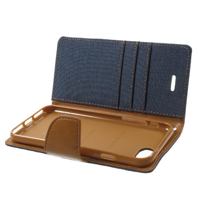 Goospery - Handyhülle für Xiaomi Mi6 - Bookcover - Canvas Diary Series - navy/camel