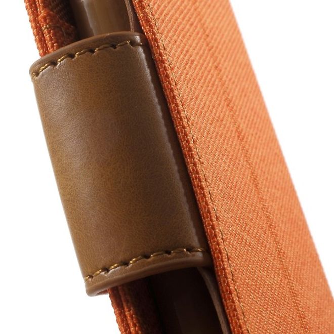 Goospery - Handyhülle für Xiaomi Mi6 - Bookcover - Canvas Diary Series - orange/camel