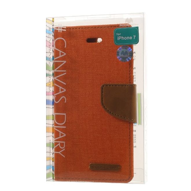 Goospery - Handyhülle für Xiaomi Mi6 - Bookcover - Canvas Diary Series - orange/camel