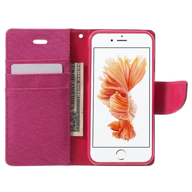 Goospery - Handyhülle für Xiaomi Mi6 - Bookcover - Canvas Diary Series - pink/pink