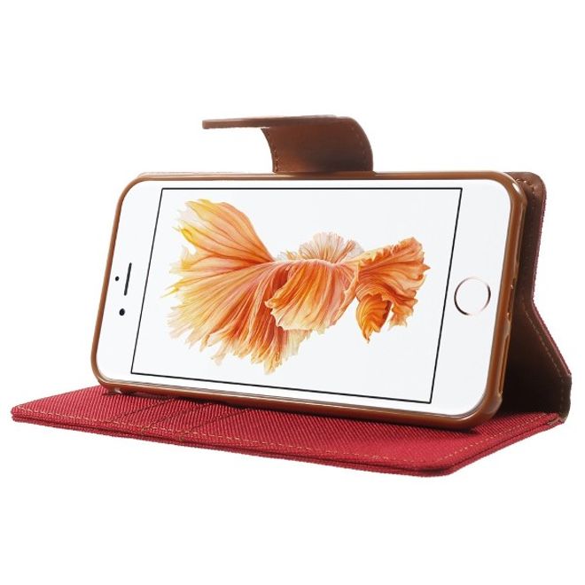 Goospery - Handyhülle für Xiaomi Mi6 - Bookcover - Canvas Diary Series - rot/camel