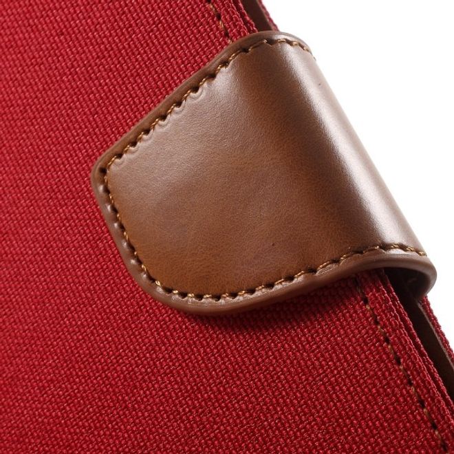 Goospery - Handyhülle für Xiaomi Mi6 - Bookcover - Canvas Diary Series - rot/camel