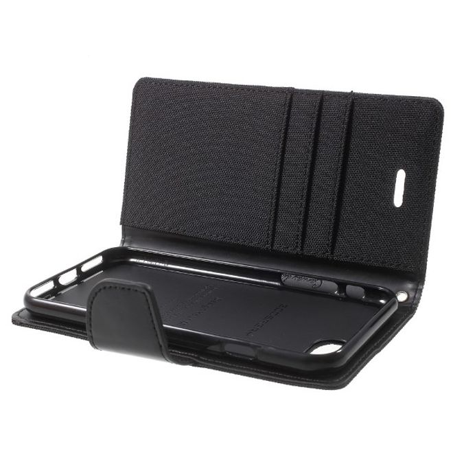 Goospery - Handyhülle für Xiaomi Mi6 - Bookcover - Canvas Diary Series - schwarz