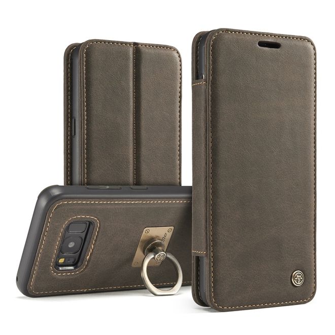 Caseme - Samsung Galaxy S8 Hülle - Case aus Leder - mit abnehmbarem Backcover - schwarz