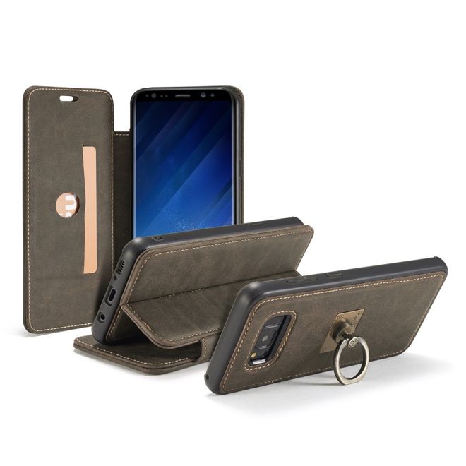Caseme - Samsung Galaxy S8 Hülle - Case aus Leder - mit abnehmbarem Backcover - schwarz