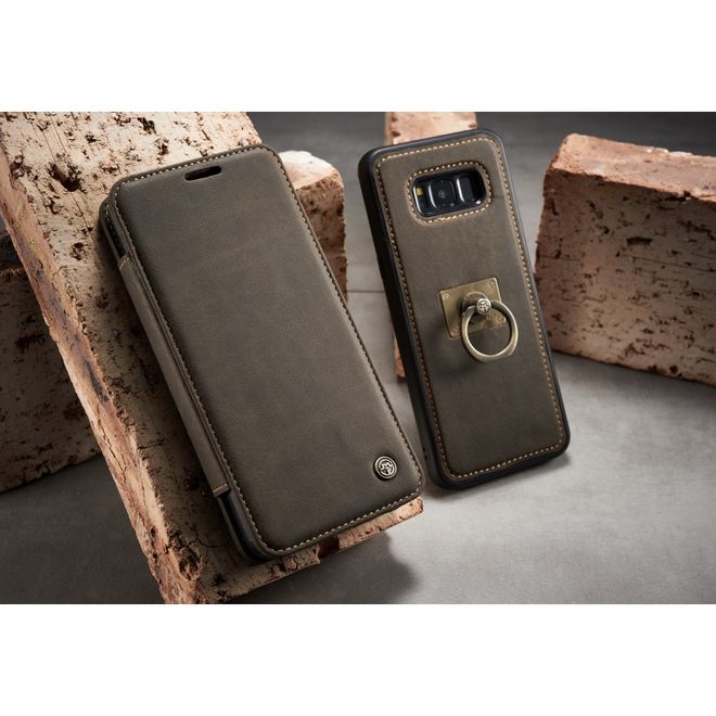 Caseme - Samsung Galaxy S8 Hülle - Case aus Leder - mit abnehmbarem Backcover - schwarz