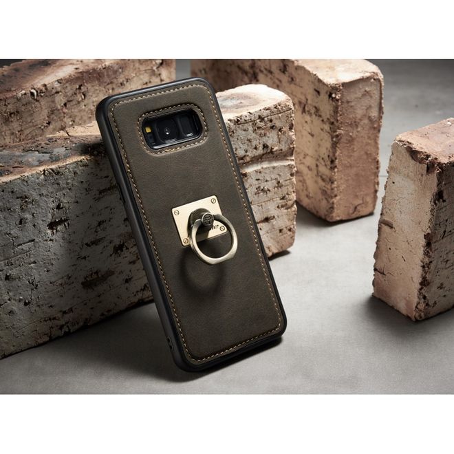 Caseme - Samsung Galaxy S8 Hülle - Case aus Leder - mit abnehmbarem Backcover - schwarz