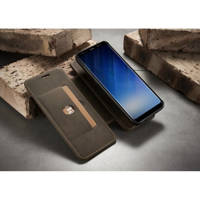 Caseme - Samsung Galaxy S8 Hülle - Case aus Leder - mit abnehmbarem Backcover - schwarz