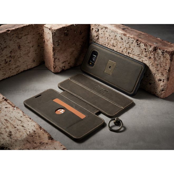 Caseme - Samsung Galaxy S8 Hülle - Case aus Leder - mit abnehmbarem Backcover - schwarz