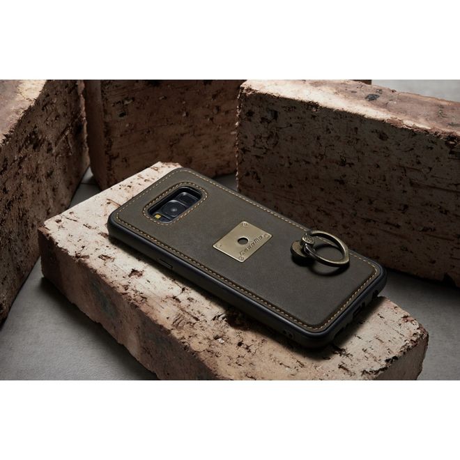 Caseme - Samsung Galaxy S8 Hülle - Case aus Leder - mit abnehmbarem Backcover - schwarz