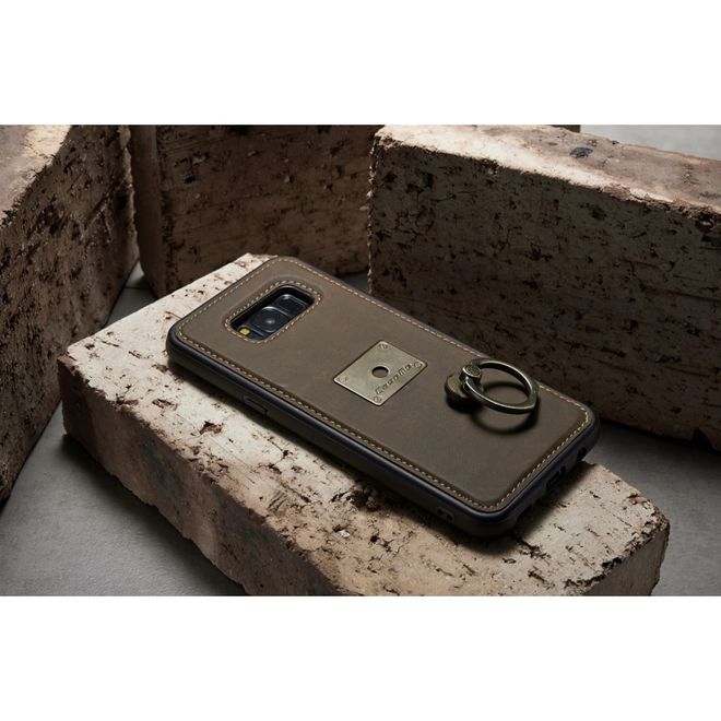 Caseme - Samsung Galaxy S8 Hülle - Case aus Leder - mit abnehmbarem Backcover - schwarz