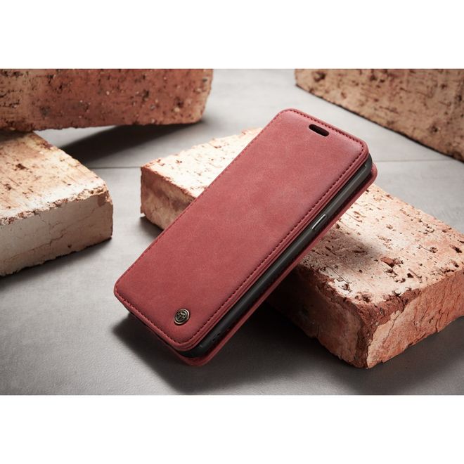 Caseme - Samsung Galaxy S8 Hülle - Case aus Leder - mit abnehmbarem Backcover - rot