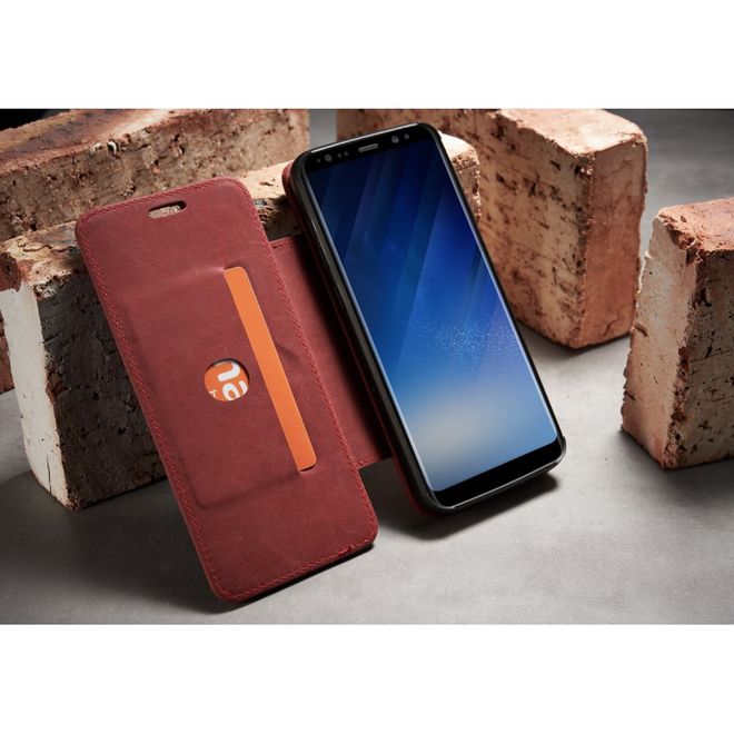 Caseme - Samsung Galaxy S8 Hülle - Case aus Leder - mit abnehmbarem Backcover - rot