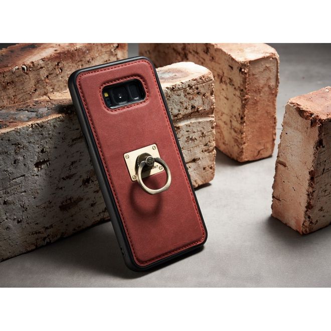Caseme - Samsung Galaxy S8 Hülle - Case aus Leder - mit abnehmbarem Backcover - rot