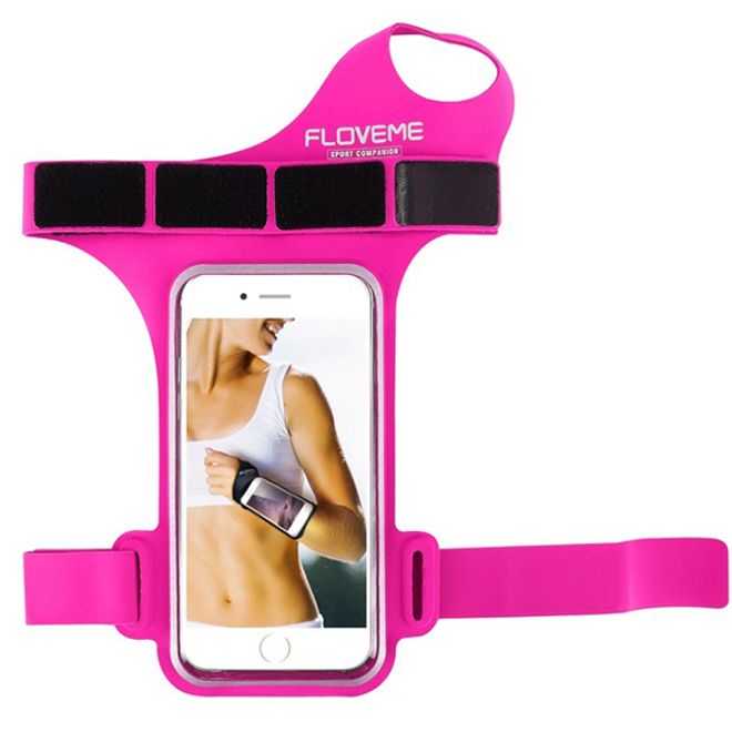 Floveme - Fitness Sportarmband für Smartphones bis 5,5 Zoll - pink