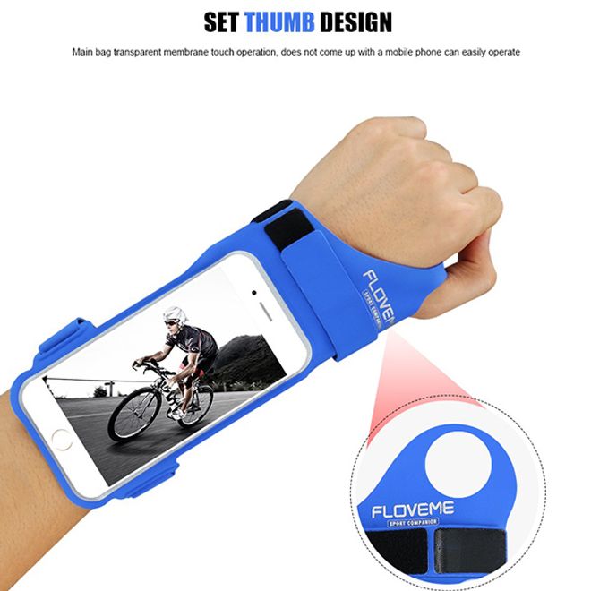 Floveme - Fitness Sportarmband für Smartphones bis 5,5 Zoll - blau