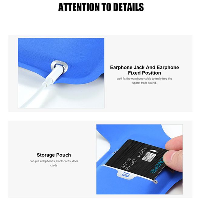 Floveme - Fitness Sportarmband für Smartphones bis 5,5 Zoll - blau