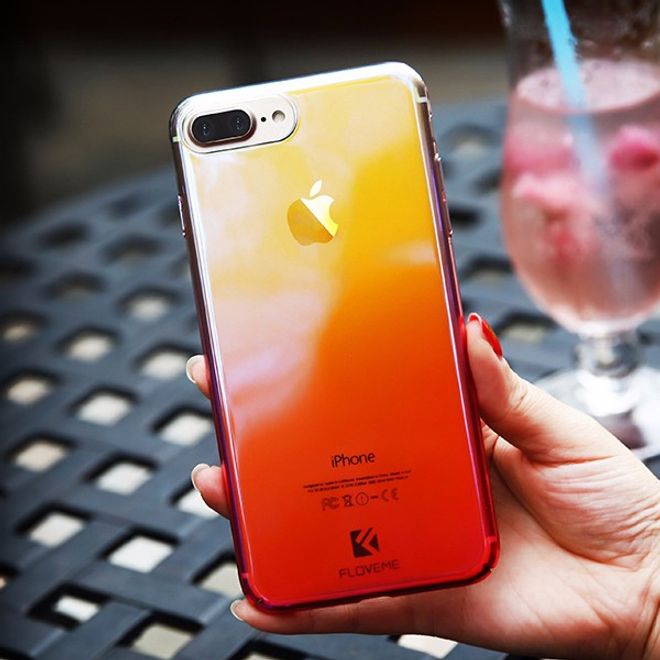 Floveme - Handyhülle für iPhone 6/6S- Hard Case mit Farbverlauf - pink