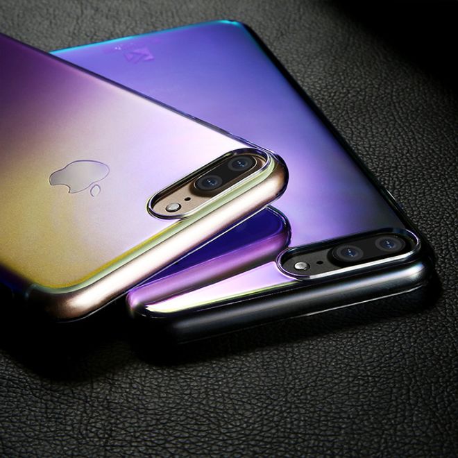 Floveme - Handyhülle für iPhone 6 Plus /6S Plus- Hard Case mit Farbverlauf - pink